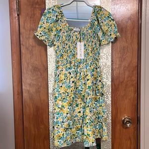 NWT Double Take smocked flounce Dress.